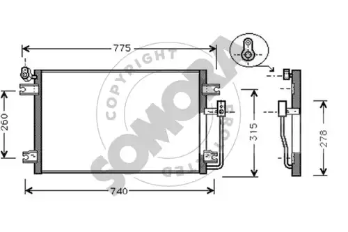 кондензатор, климатизация SOMORA 065560A