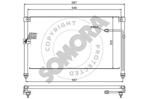 кондензатор, климатизация SOMORA 160860