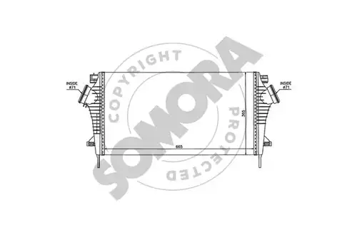 интеркулер (охладител за въздуха на турбината) SOMORA 210845