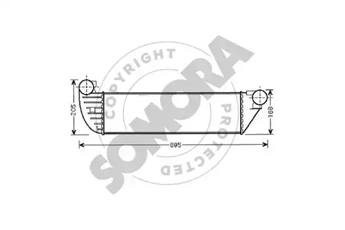 интеркулер (охладител за въздуха на турбината) SOMORA 242245D