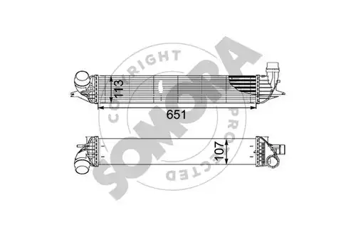 интеркулер (охладител за въздуха на турбината) SOMORA 242445A