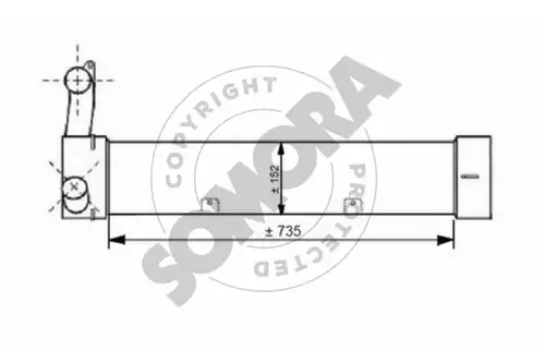 интеркулер (охладител за въздуха на турбината) SOMORA 261145