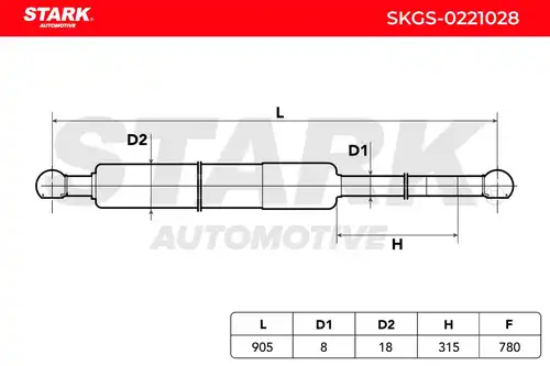 газов амортисьор, багажно/товарно пространство Stark SKGS-0221028