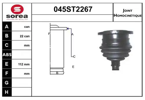 каре комплект, полуоска STARTCAR 045ST2267