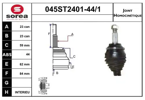 каре комплект, полуоска STARTCAR 045ST2401-44/1