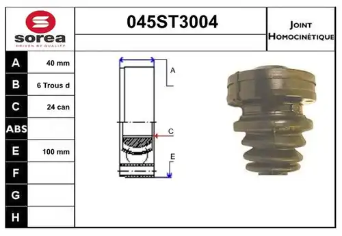 каре комплект, полуоска STARTCAR 045ST3004