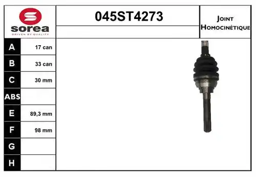 каре комплект, полуоска STARTCAR 045ST4273