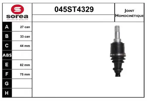 каре комплект, полуоска STARTCAR 045ST4329