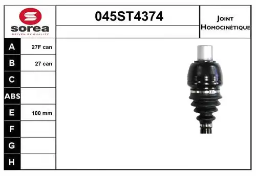 каре комплект, полуоска STARTCAR 045ST4374