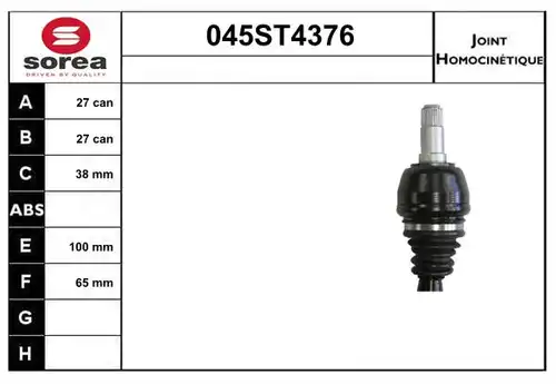 каре комплект, полуоска STARTCAR 045ST4376