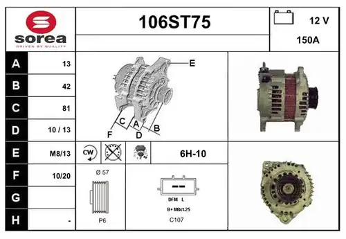 генератор STARTCAR 106ST75