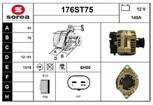 генератор STARTCAR 176ST75