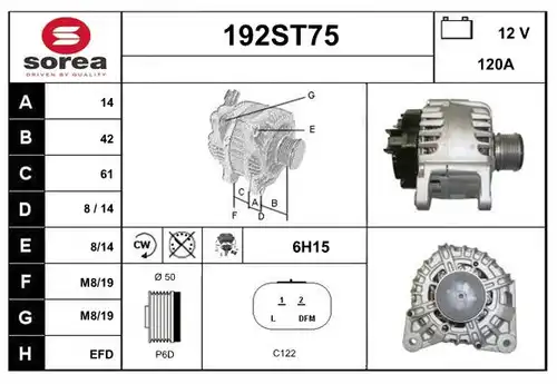 генератор STARTCAR 192ST75