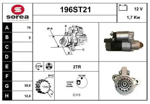 стартер STARTCAR 196ST21