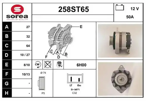 генератор STARTCAR 258ST65