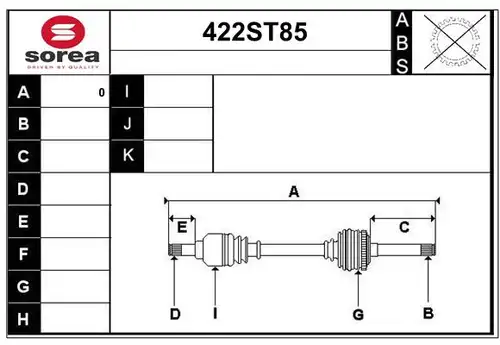 полуоска STARTCAR 422ST85