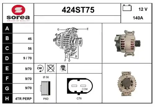 генератор STARTCAR 424ST75