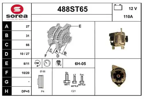 генератор STARTCAR 488ST65