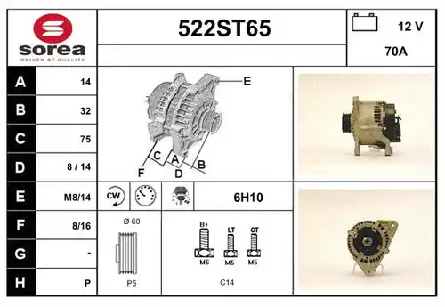 генератор STARTCAR 522ST65