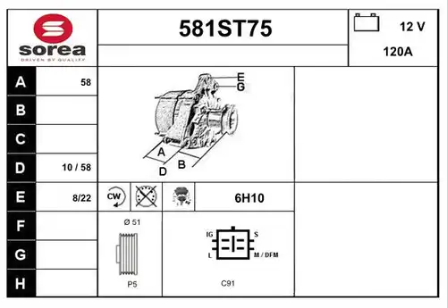 генератор STARTCAR 581ST75