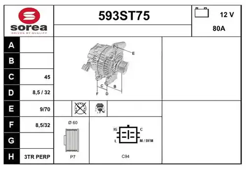 генератор STARTCAR 593ST75