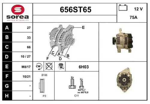 генератор STARTCAR 656ST65