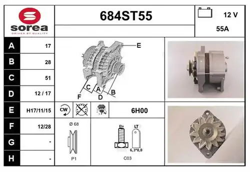 генератор STARTCAR 684ST55