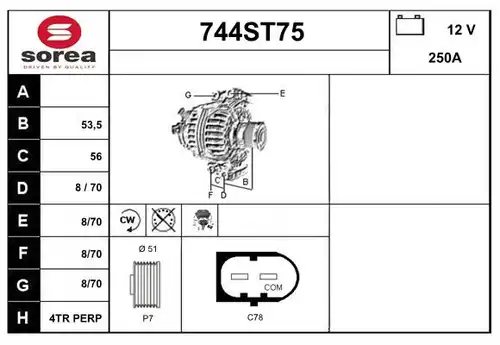 генератор STARTCAR 744ST75