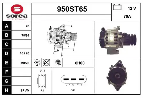 генератор STARTCAR 950ST65