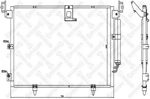 кондензатор, климатизация STELLOX 10-45355-SX