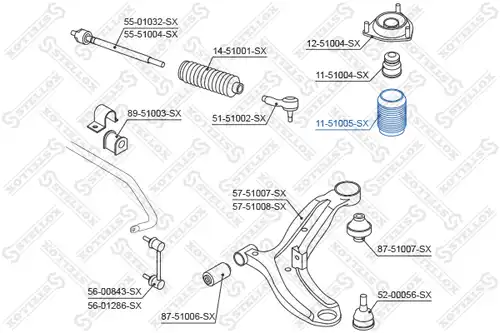 предпазна капачка/маншон, амортисьор STELLOX 11-51005-SX