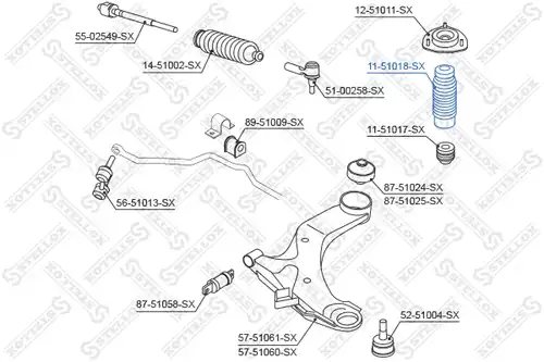 предпазна капачка/маншон, амортисьор STELLOX 11-51018-SX