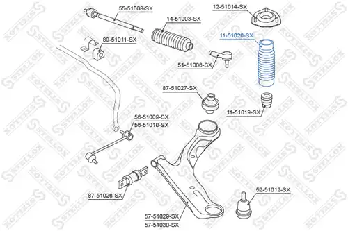 предпазна капачка/маншон, амортисьор STELLOX 11-51020-SX