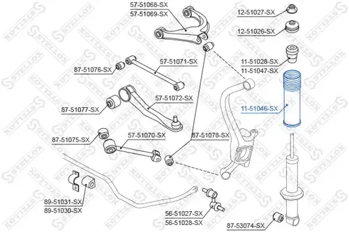 предпазна капачка/маншон, амортисьор STELLOX 11-51046-SX