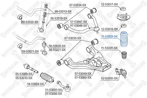 предпазна капачка/маншон, амортисьор STELLOX 11-53029-SX