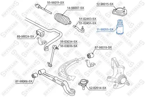 ударен тампон, окачване (ресьори) STELLOX 11-98055-SX