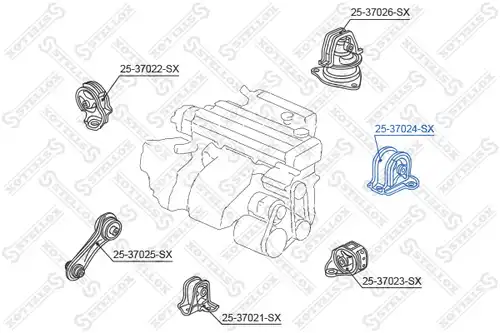 окачване, двигател STELLOX 25-37024-SX