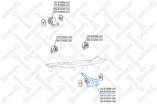 окачване, двигател STELLOX 25-51050-SX