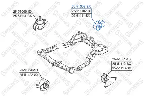 окачване, двигател STELLOX 25-51056-SX