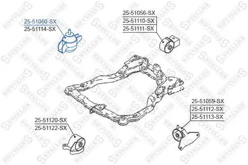 окачване, двигател STELLOX 25-51060-SX