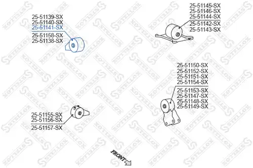 окачване, двигател STELLOX 25-51141-SX