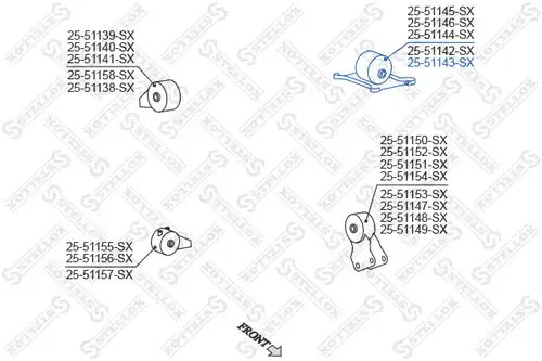 окачване, двигател STELLOX 25-51143-SX