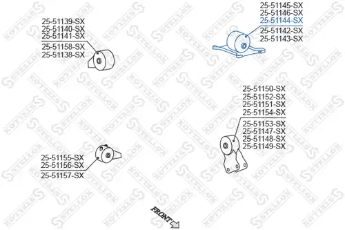 окачване, двигател STELLOX 25-51144-SX