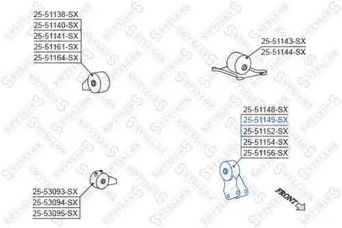 окачване, двигател STELLOX 25-51149-SX