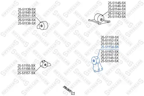 окачване, двигател STELLOX 25-51154-SX