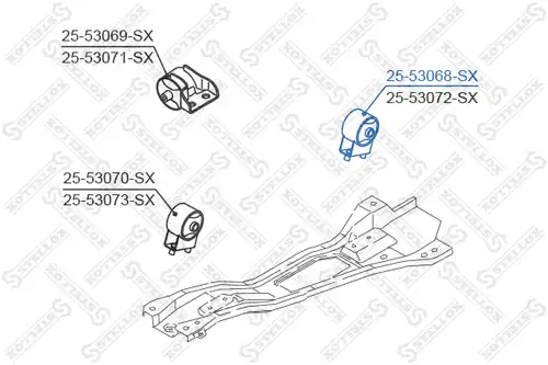 окачване, двигател STELLOX 25-53068-SX