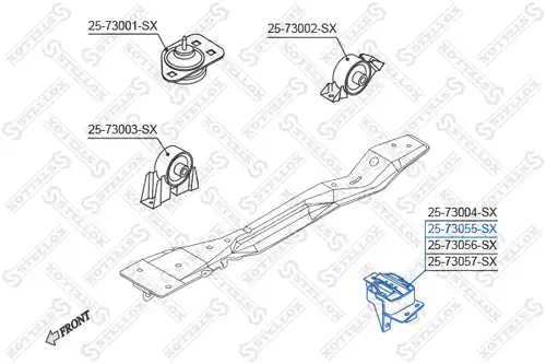 окачване, двигател STELLOX 25-73055-SX