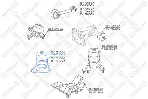 окачване, двигател STELLOX 25-98036-SX