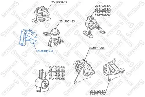 окачване, двигател STELLOX 25-98041-SX