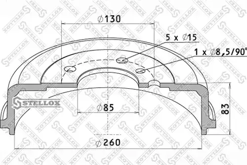 спирачен барабан STELLOX 85-00157-SX